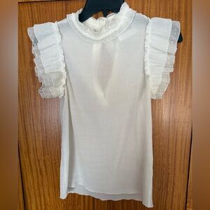 Elegant White Ruffled Women's Top
